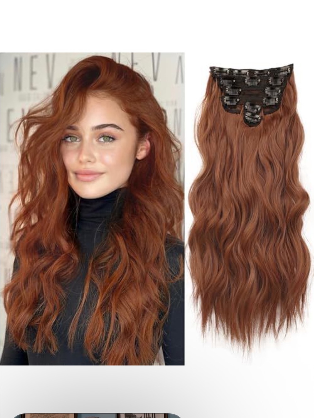 Chestnut Red Clip-In Hair Extensions - Natural Wave
